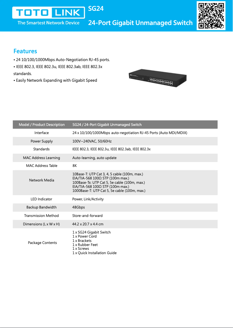Imagen de la primera página del manual del dispositivo SG24