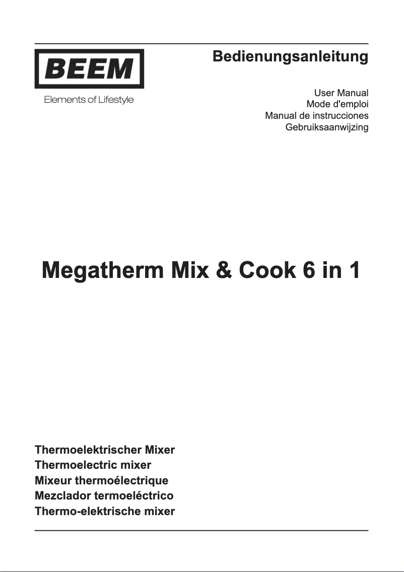 Página nº 1 - Manual de usuario BEEM Megatherm Mix & Cook 6 in 1