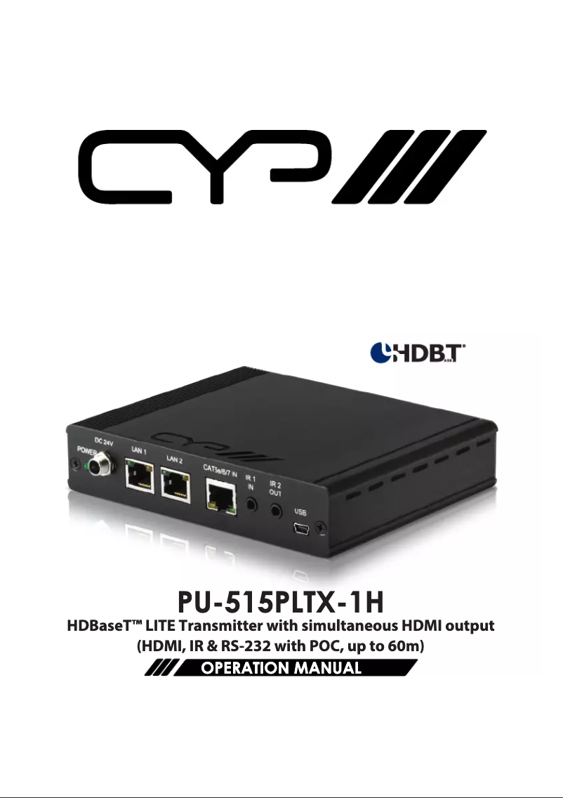 Página 1 del manual Manual de usuario CYP PU-515PLTX-1H