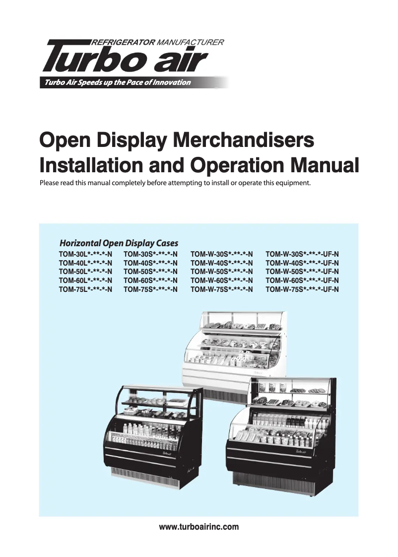 Imagen de la primera página del manual del dispositivo TOM-W-50SB-N