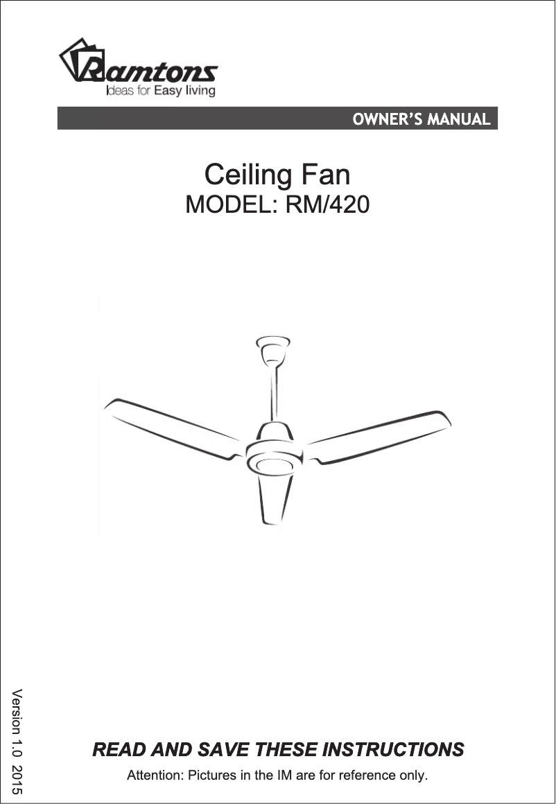 Imagen de la primera página del manual del dispositivo RM/420