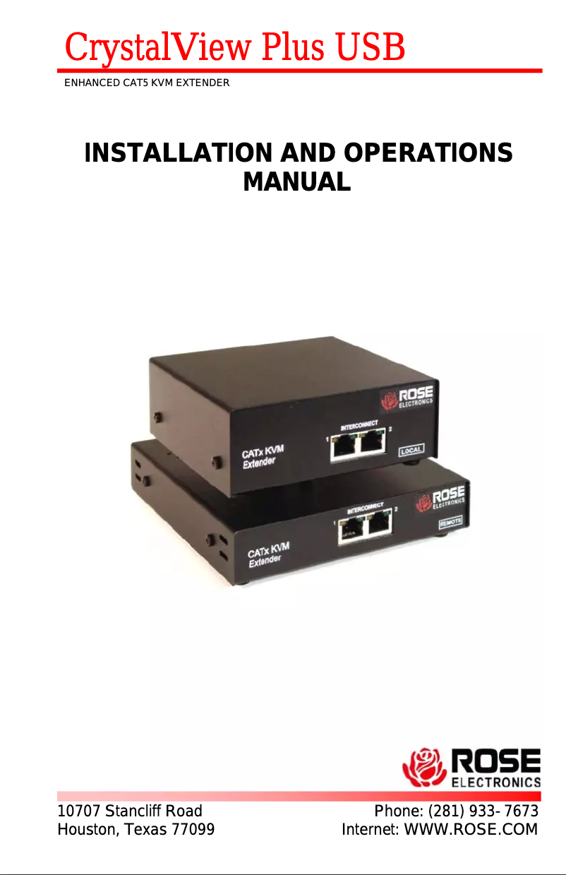 Página 1 del manual Manual de usuario Rose CrystalView Plus USB