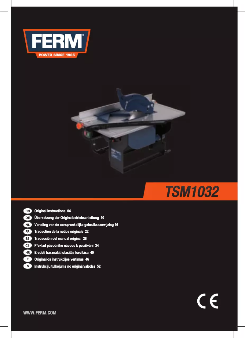 Página 1 del manual Manual de usuario Ferm TSM1032