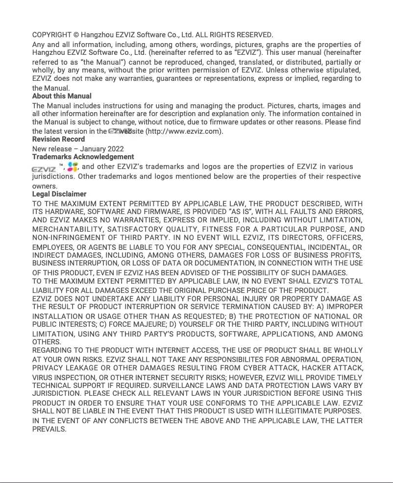 Página nº 1 - Manual de usuario EZVIZ Smart Chime