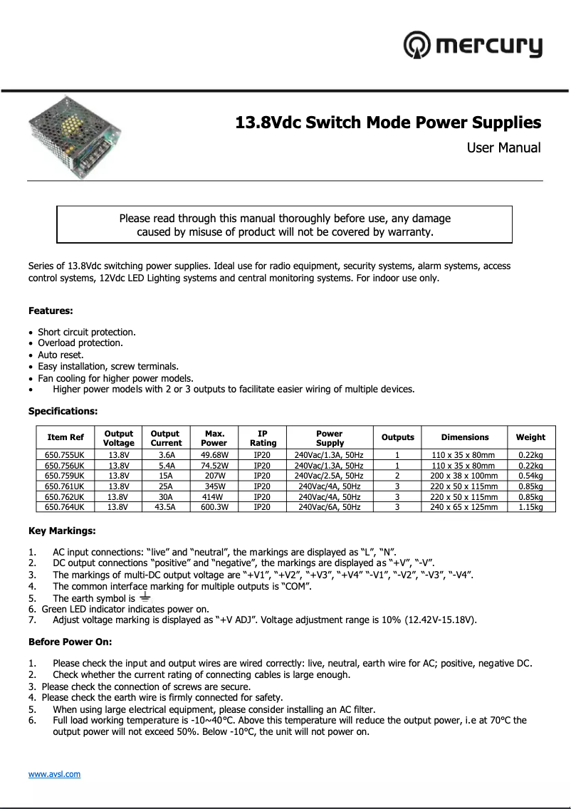 Página 1 del manual Manual de usuario Mercury UK2US100VA