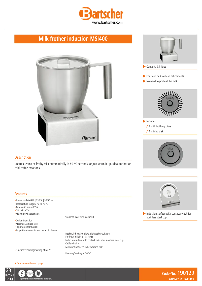 Imagen de la primera página del manual del dispositivo MSI400