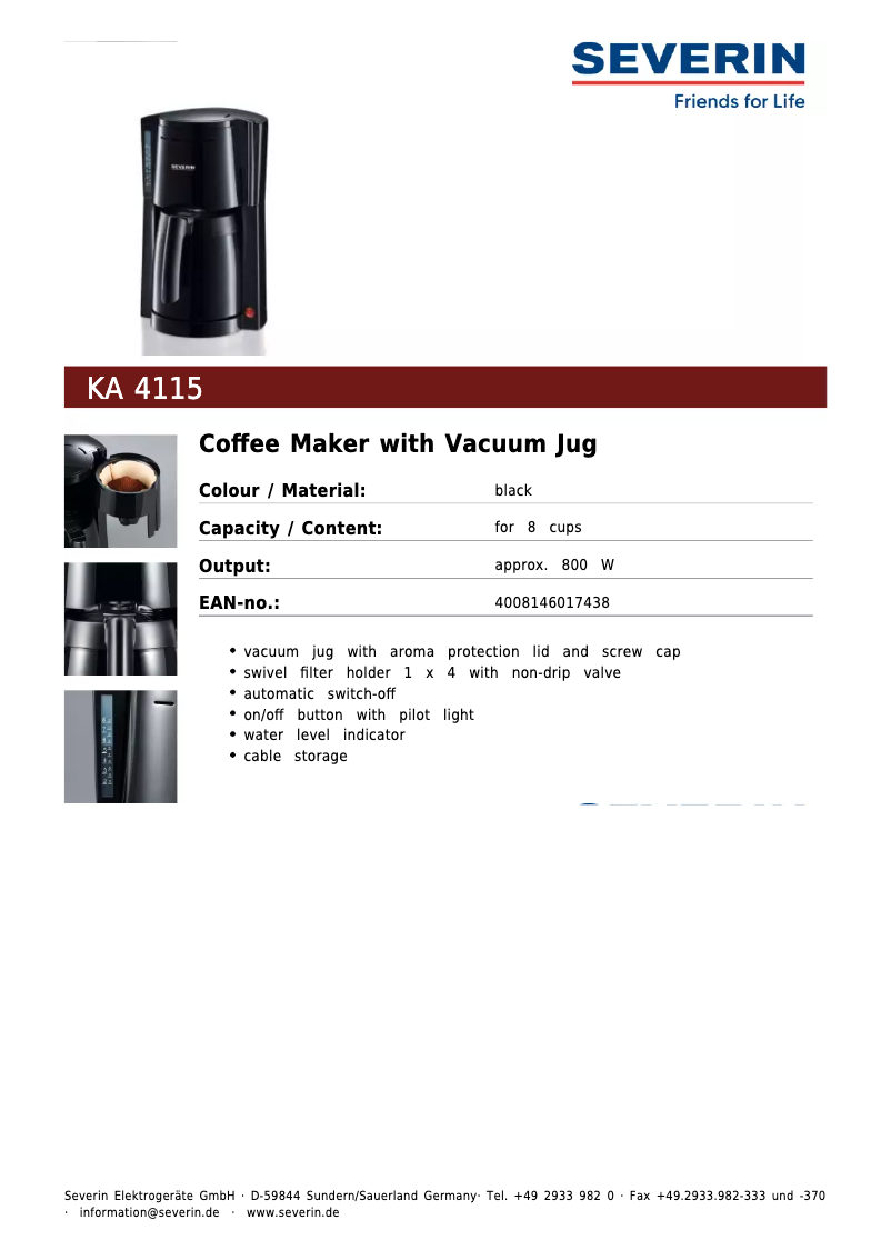 Imagen de la primera página del manual del dispositivo KA 4115