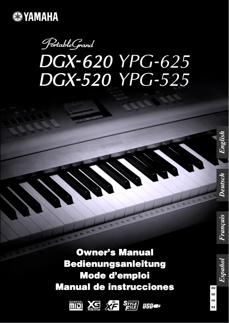 Página 1 del manual Manual de usuario Yamaha PortableGrand DGX-620