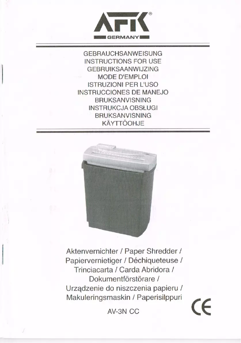 Página nº 1 - Manual de usuario AFK AV-3N CC