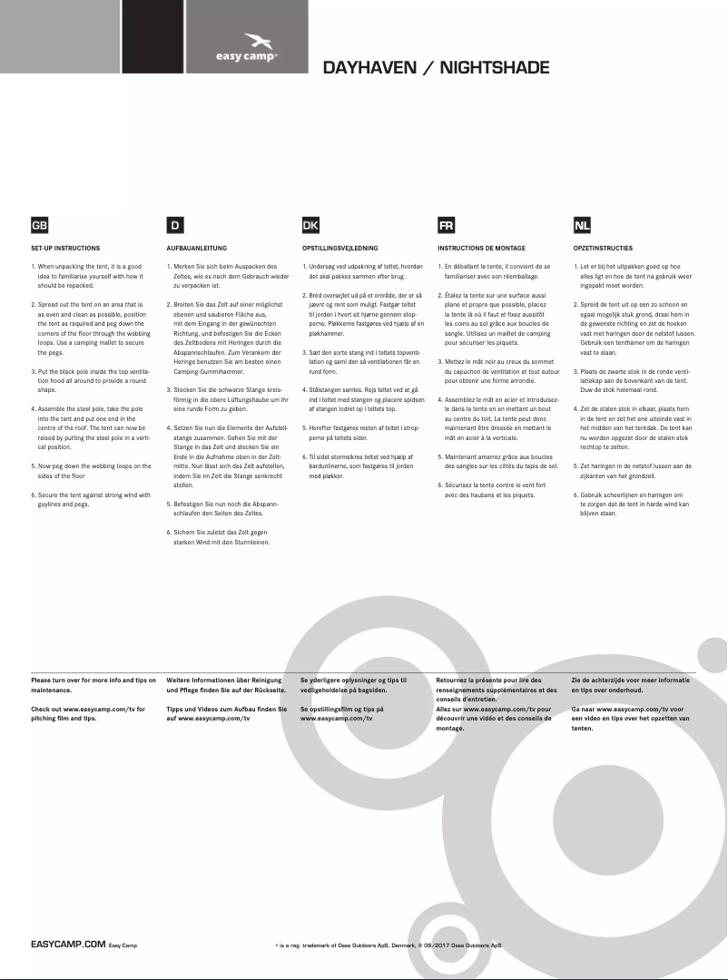 Imagen de la primera página del manual del dispositivo Dayhaven