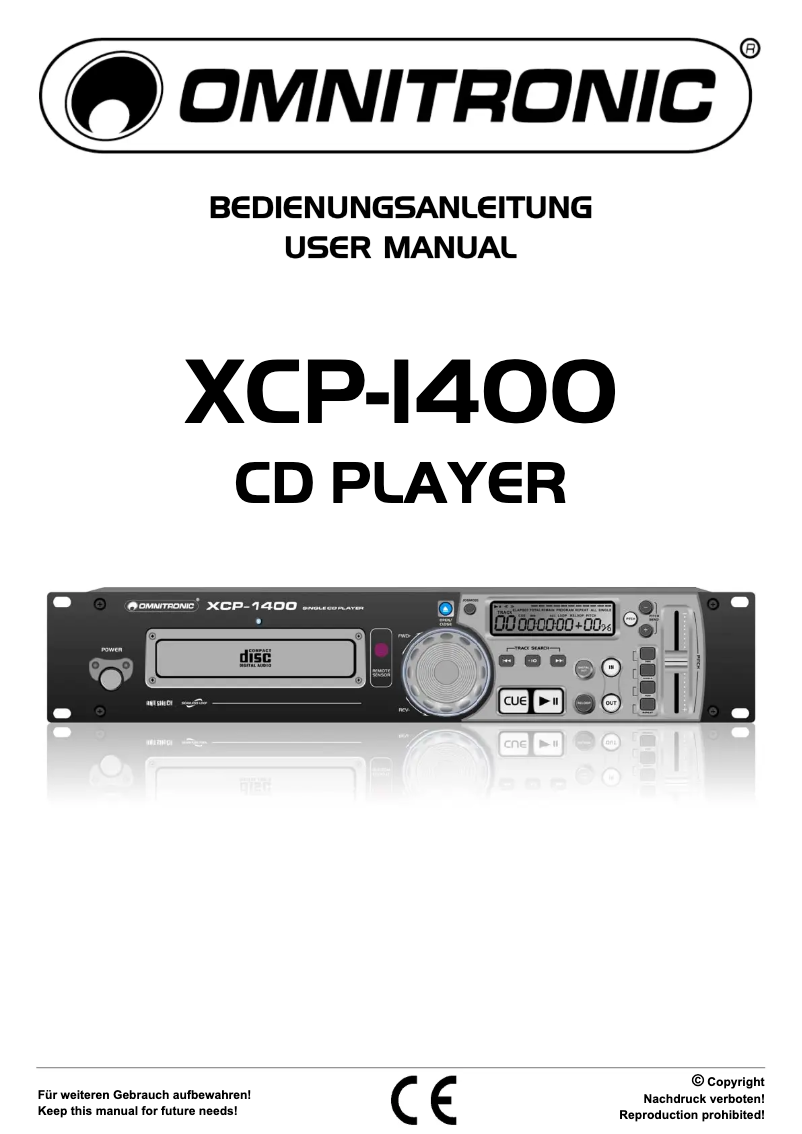 Imagen de la primera página del manual del dispositivo XCP-1400