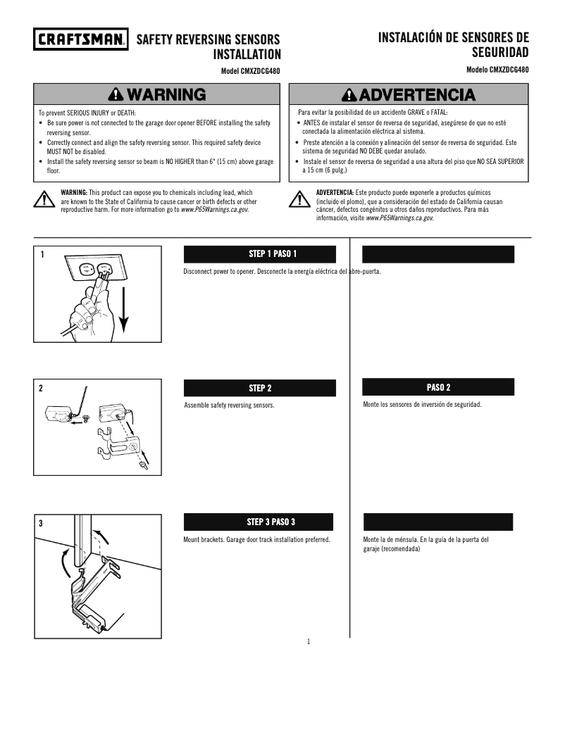Página 1 del manual Manual de usuario Craftsman CMXZDCG480