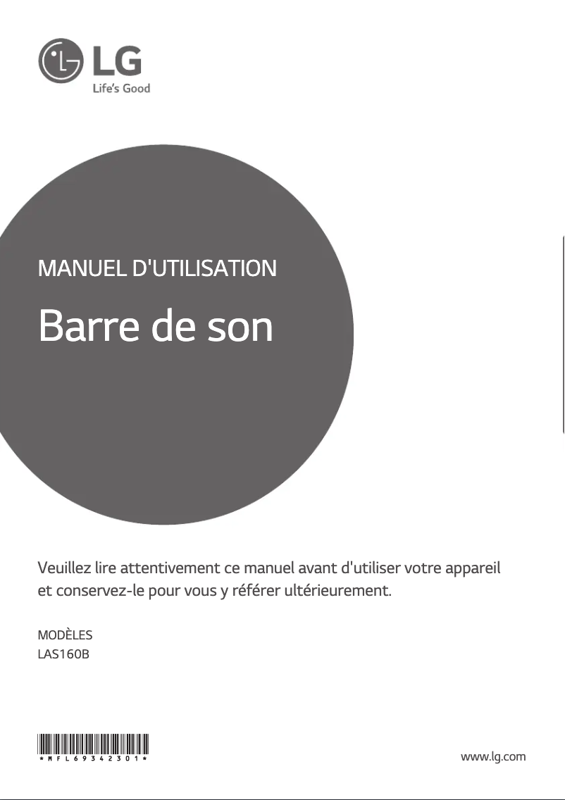 Imagen de la primera página del manual del dispositivo LAS160B