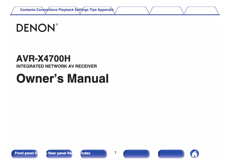 Imagen de la primera página del manual del dispositivo AVR-X4700H
