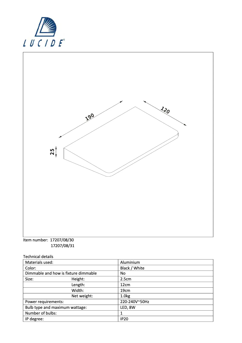 Imagen de la primera página del manual del dispositivo Boro 17207/08/30