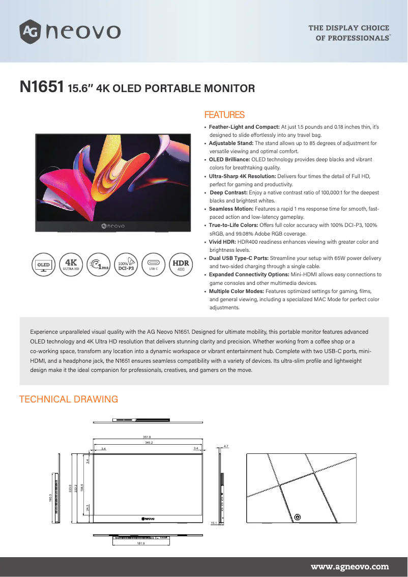 Imagen de la primera página del manual del dispositivo N1651