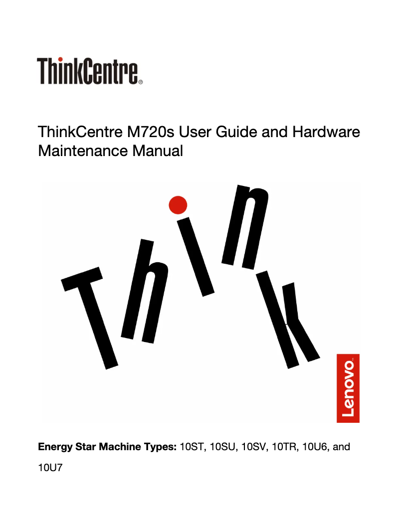 Imagen de la primera página del manual del dispositivo ThinkCentre M720q Tiny 10T7S04B00