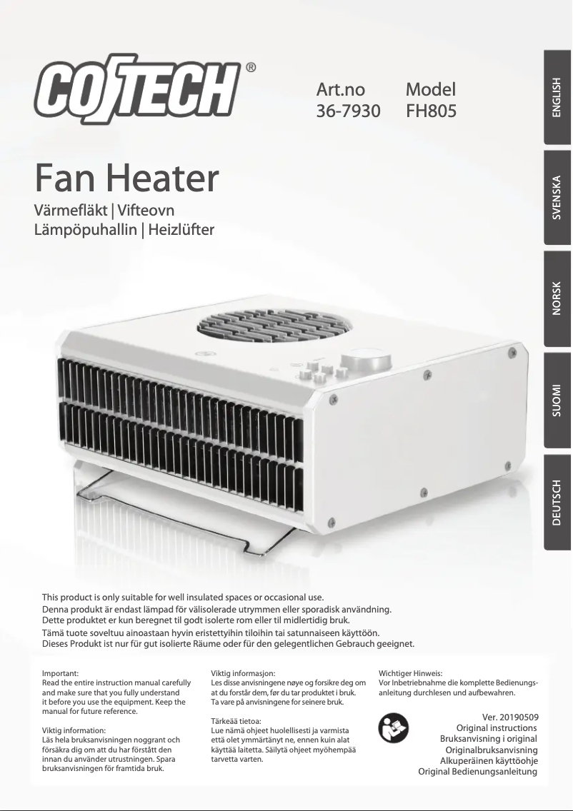 Imagen de la primera página del manual del dispositivo FH805