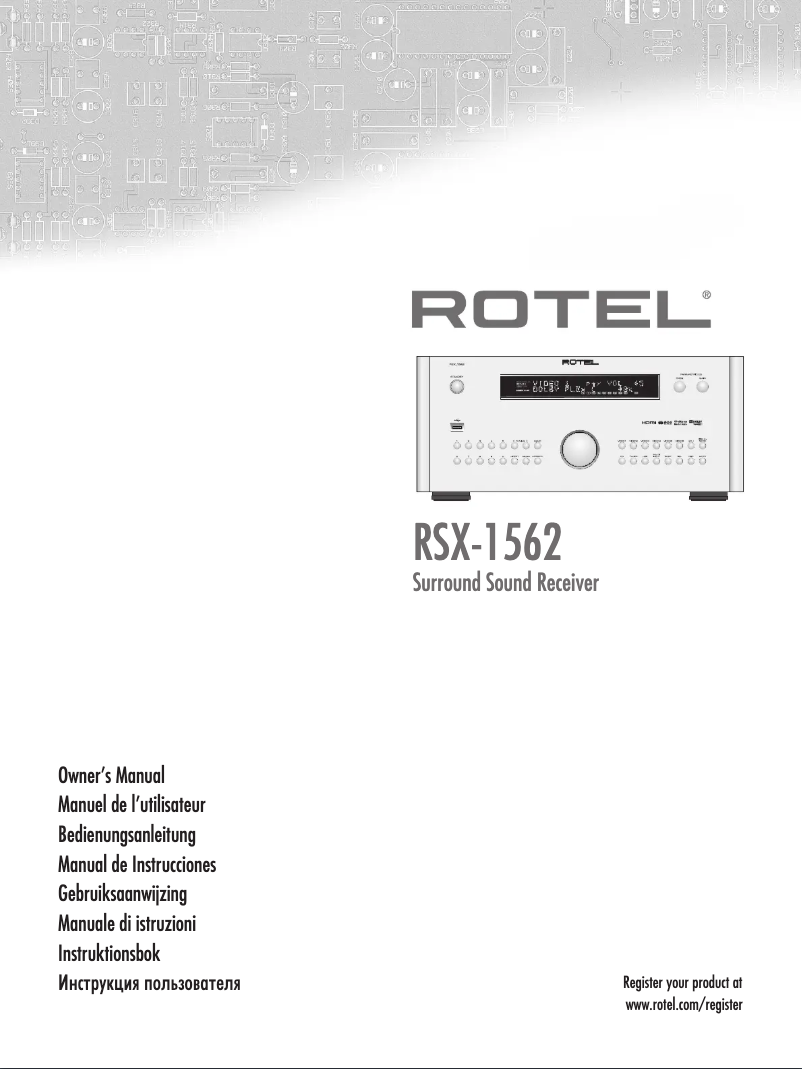 Imagen de la primera página del manual del dispositivo RSX-1562
