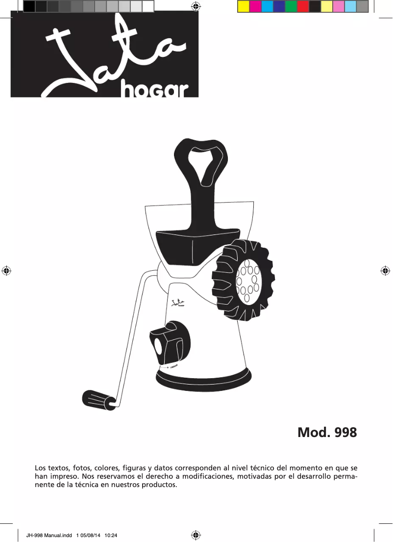 Página 1 del manual Manual de usuario Jata Mod. 998