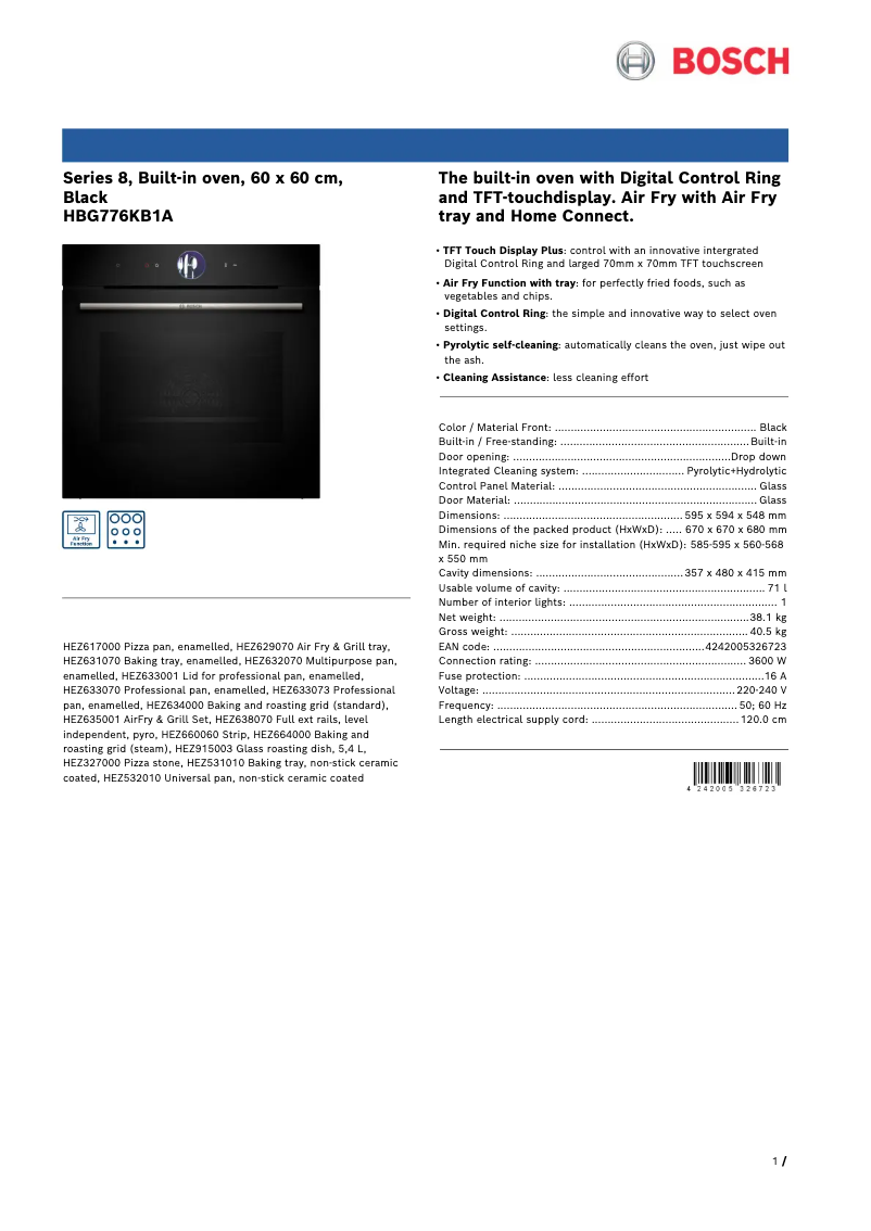 Imagen de la primera página del manual del dispositivo HBG776KB1A