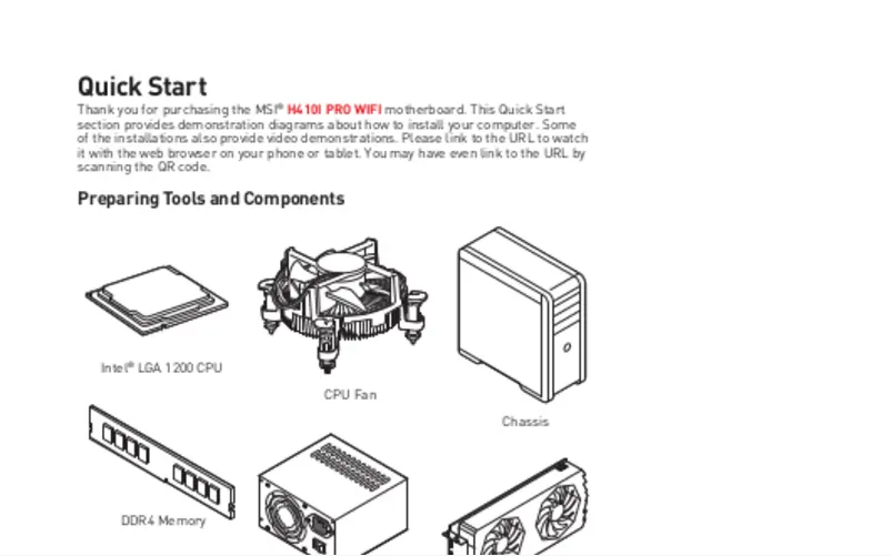 Imagen de la primera página del manual del dispositivo H410I Pro Wifi