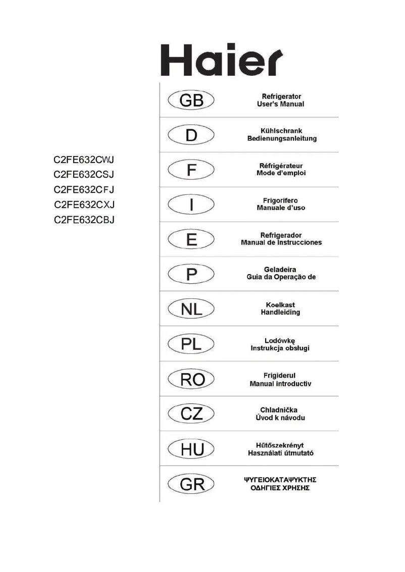 Página 1 del manual Manual de usuario Haier C2FE632CWJ