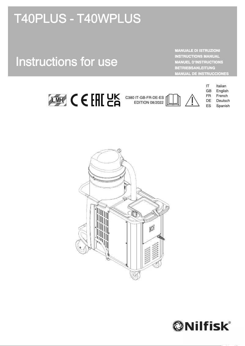 Página 1 del manual Manual de usuario Nilfisk FB2170