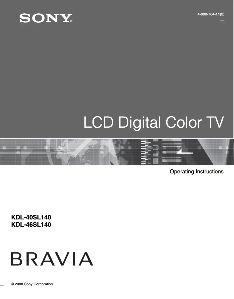 Imagen de la primera página del manual del dispositivo Bravia KDL-40SL140