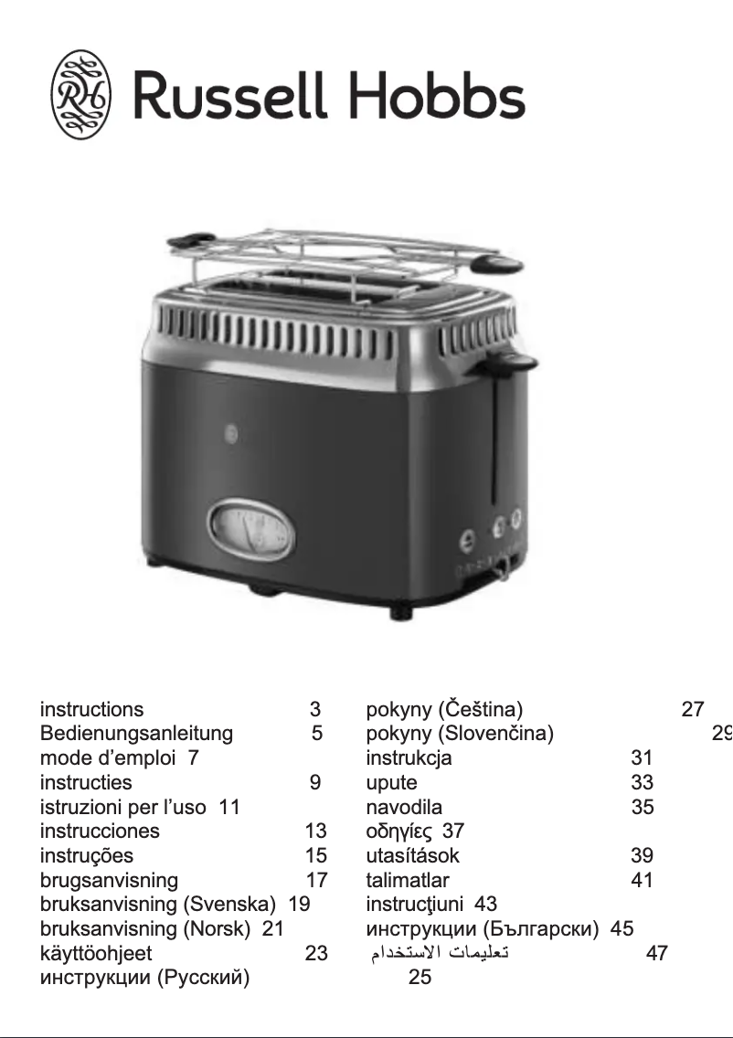 Página 1 del manual Manual de usuario Russell Hobbs Retro Vintage 21680-56