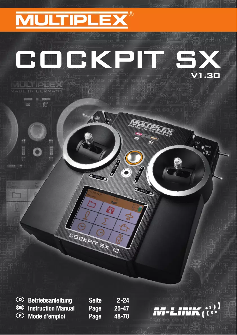 Página 1 del manual Manual de usuario Multiplex COCKPIT SX 12 M-LINK