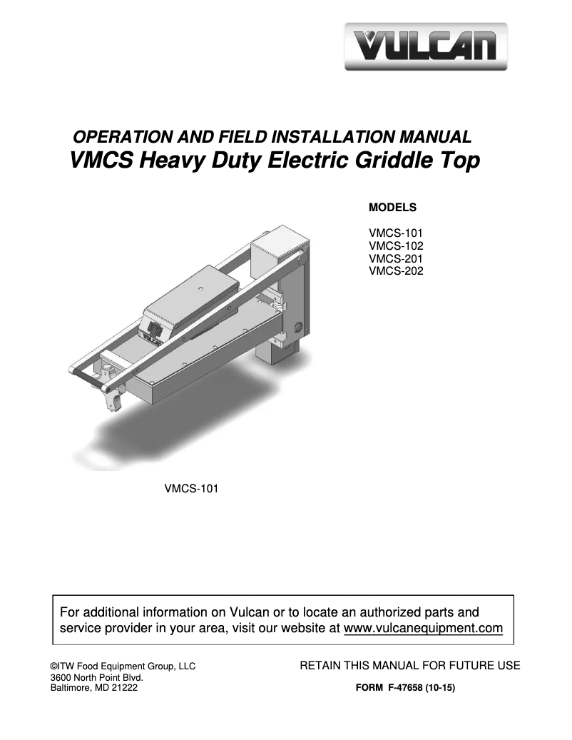 Imagen de la primera página del manual del dispositivo VMCS-101
