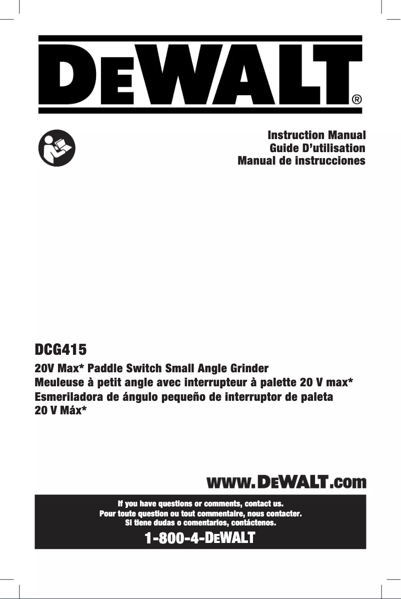 Página 1 del manual Manual de usuario DeWalt DCG415W1