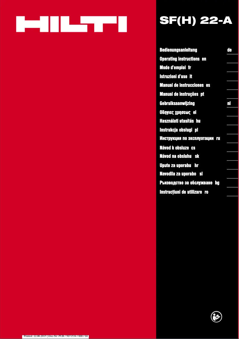 Página 1 del manual Manual de usuario Hilti SFH 22-A