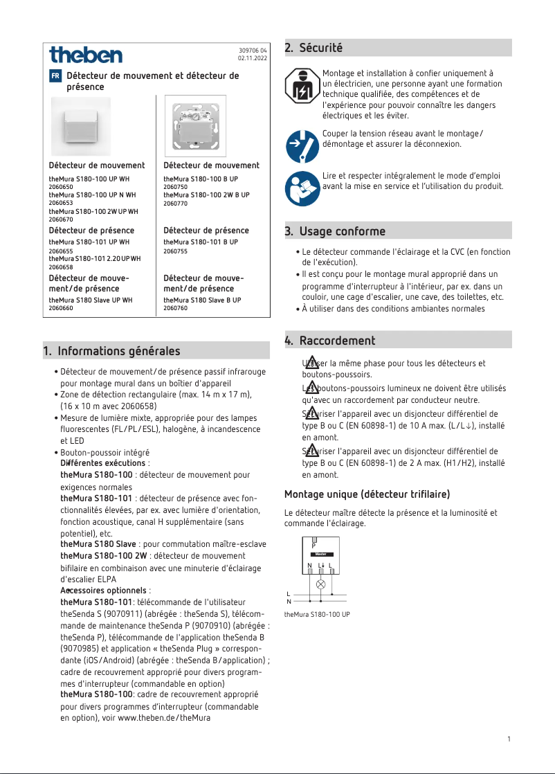 Página 1 del manual Manual de usuario Theben theMura S180-101 2.20 UP