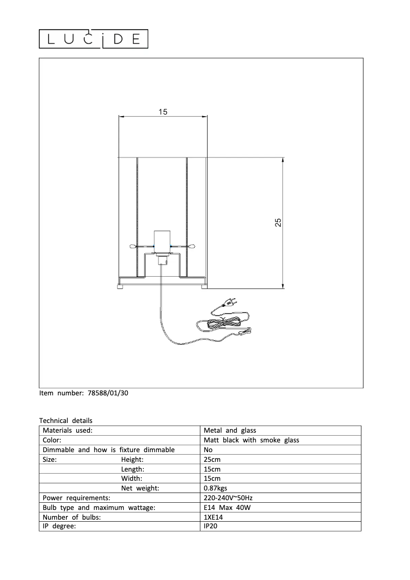 Página 1 del manual Manual de usuario Lucide Julot 78588/01/30