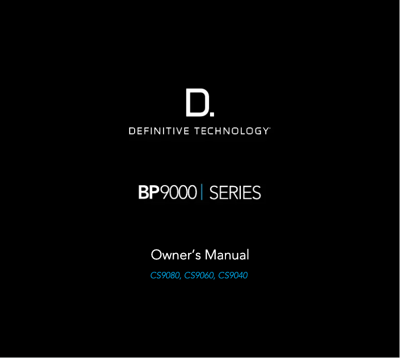 Página nº 1 - Manual de usuario Definitive Technology CS9040