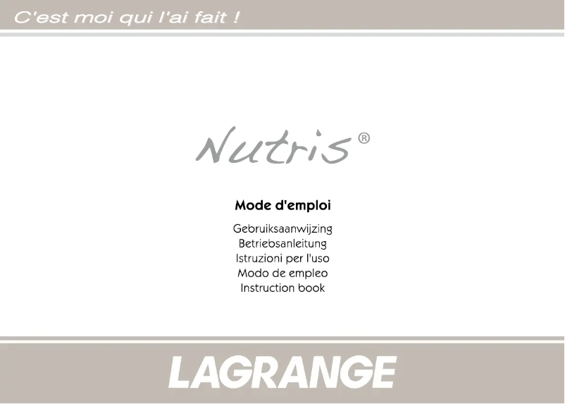 Página nº 1 - Manual de usuario Lagrange Nutris