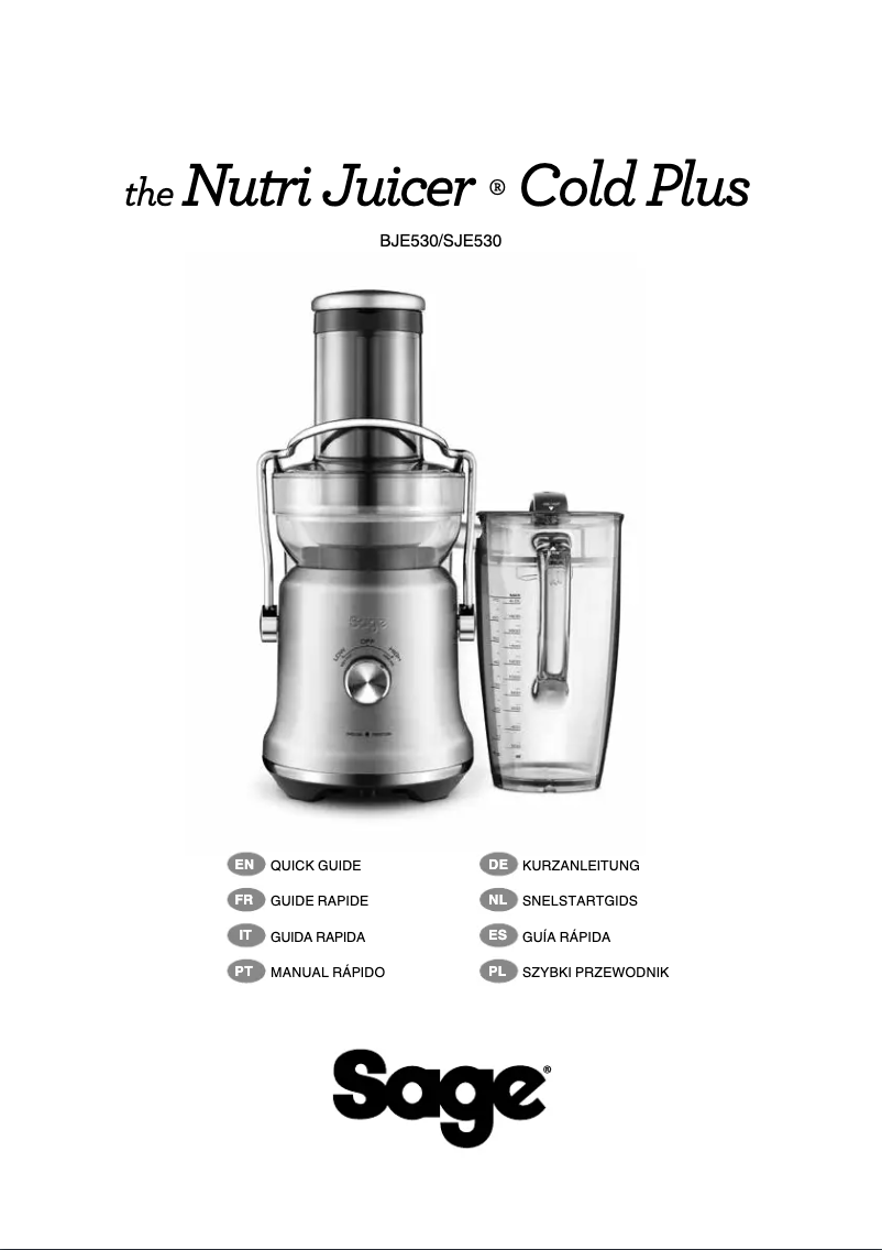 Página 1 del manual Manual de usuario Breville the Juice Fountain Cold Plus BJE530