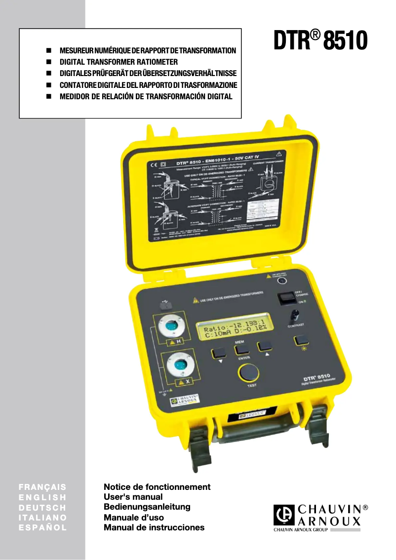 Imagen de la primera página del manual del dispositivo DTR 8510