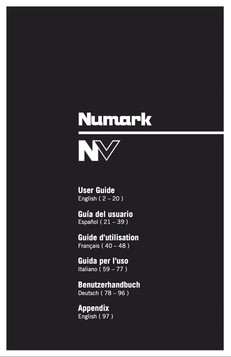 Página 1 del manual Manual de usuario Numark NV