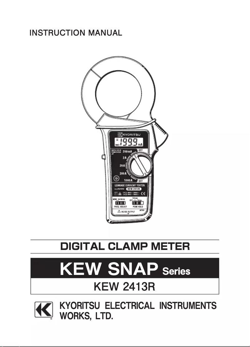 Página 1 del manual Manual de usuario Kyoritsu KEW 2413R
