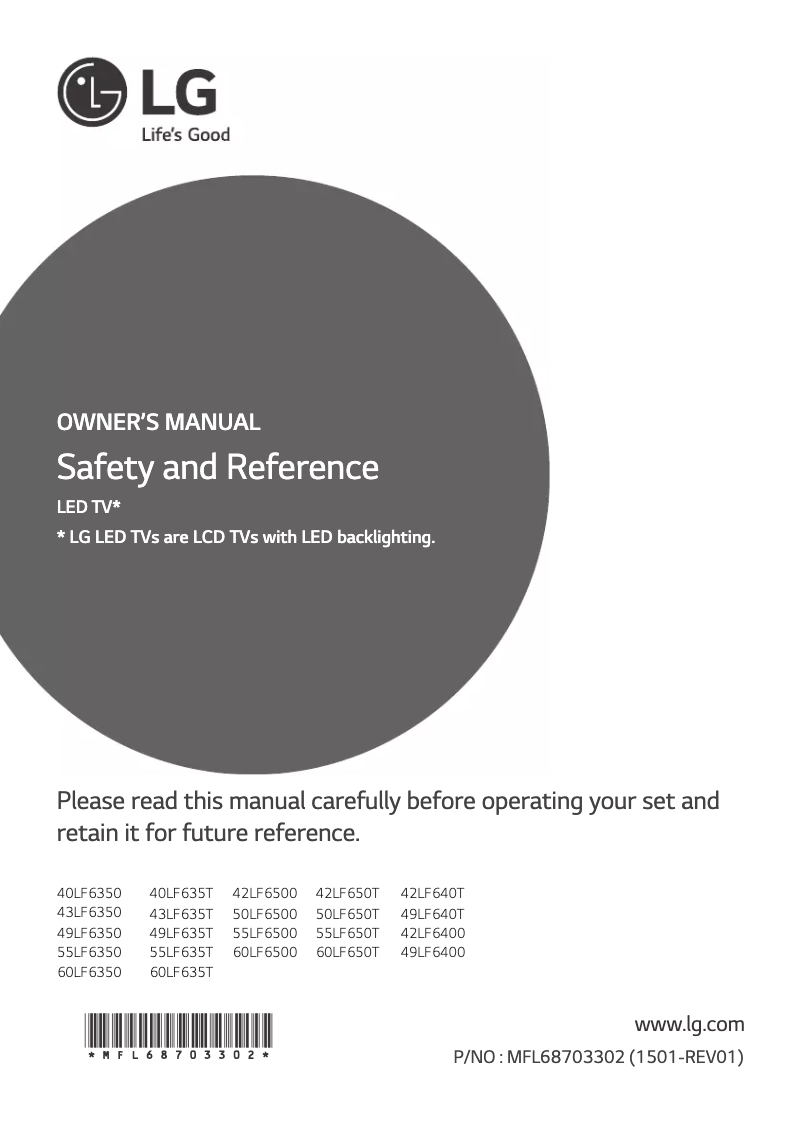 Imagen de la primera página del manual del dispositivo 49LF640T