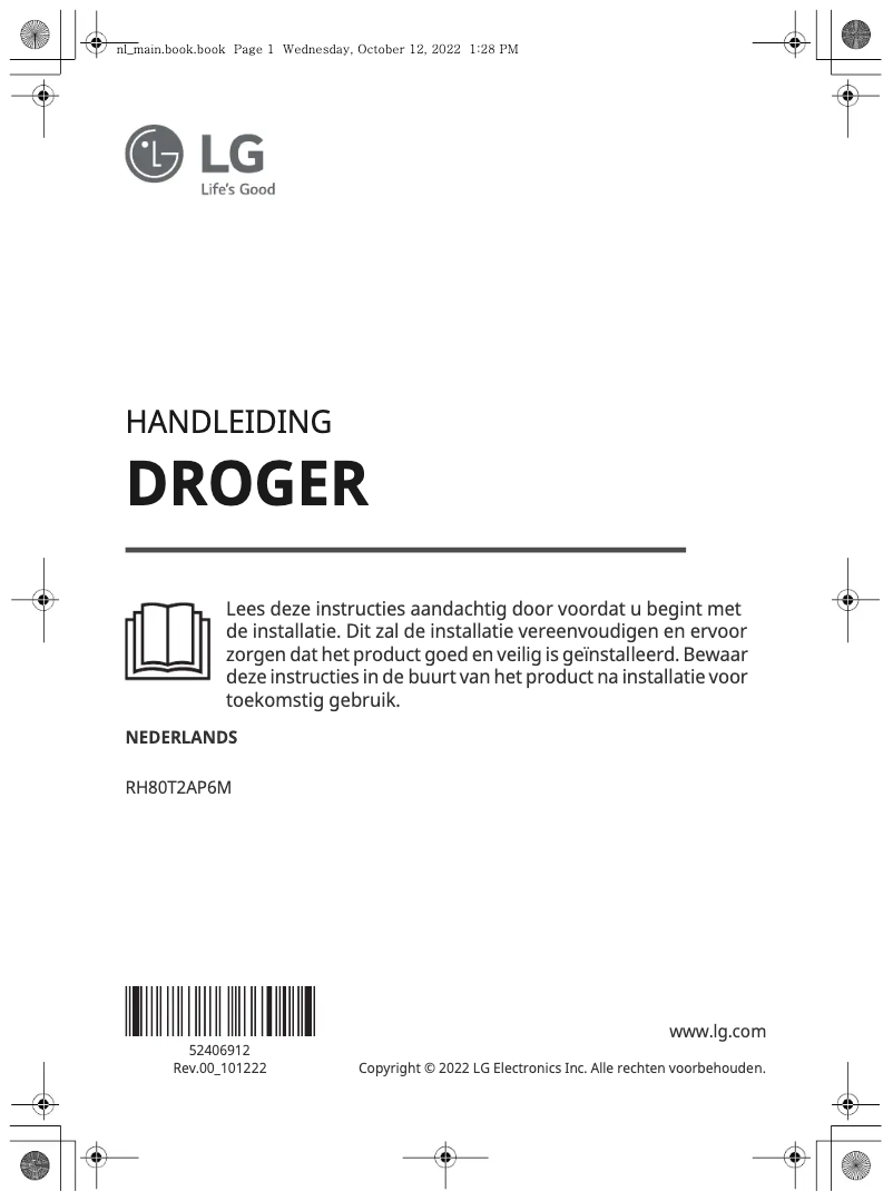Imagen de la primera página del manual del dispositivo RH80T2AP6RM