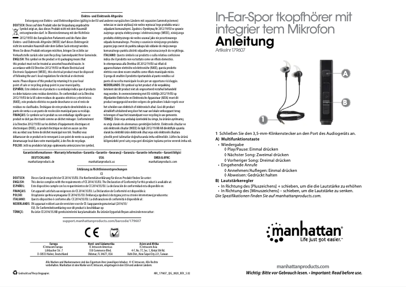 Imagen de la primera página del manual del dispositivo 179607
