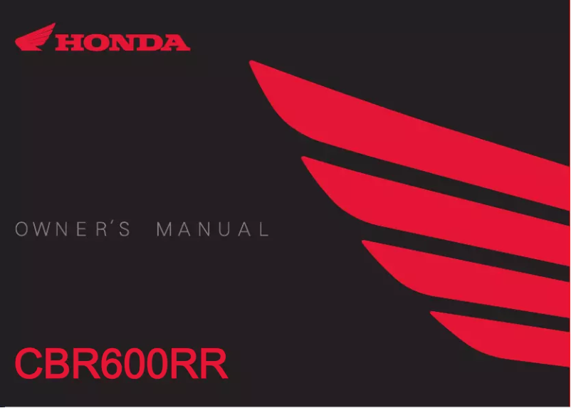 Página 1 del manual Manual de usuario Honda CBR600RR (2024)
