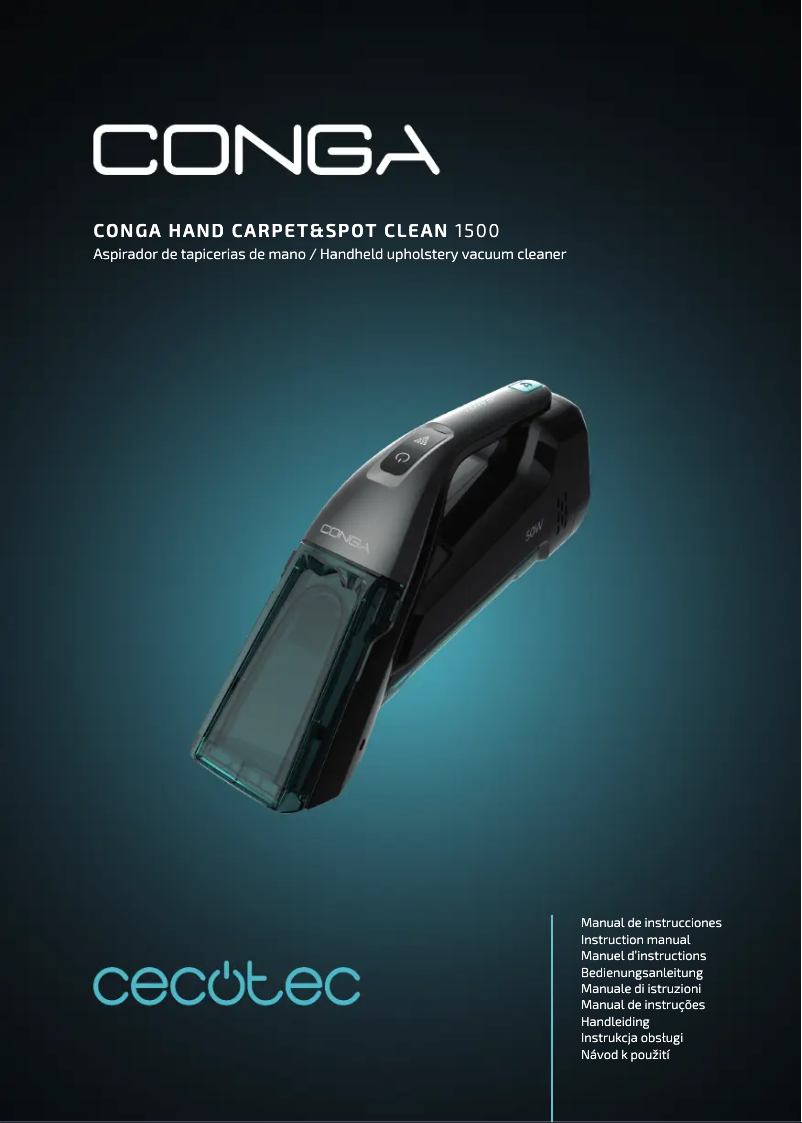 Imagen de la primera página del manual del dispositivo Conga Hand Carpet&Spot Clean 1500