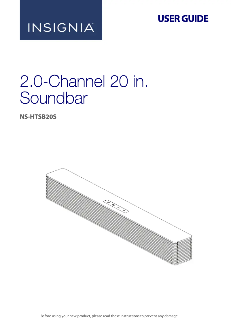 Imagen de la primera página del manual del dispositivo NS-HTSB20S