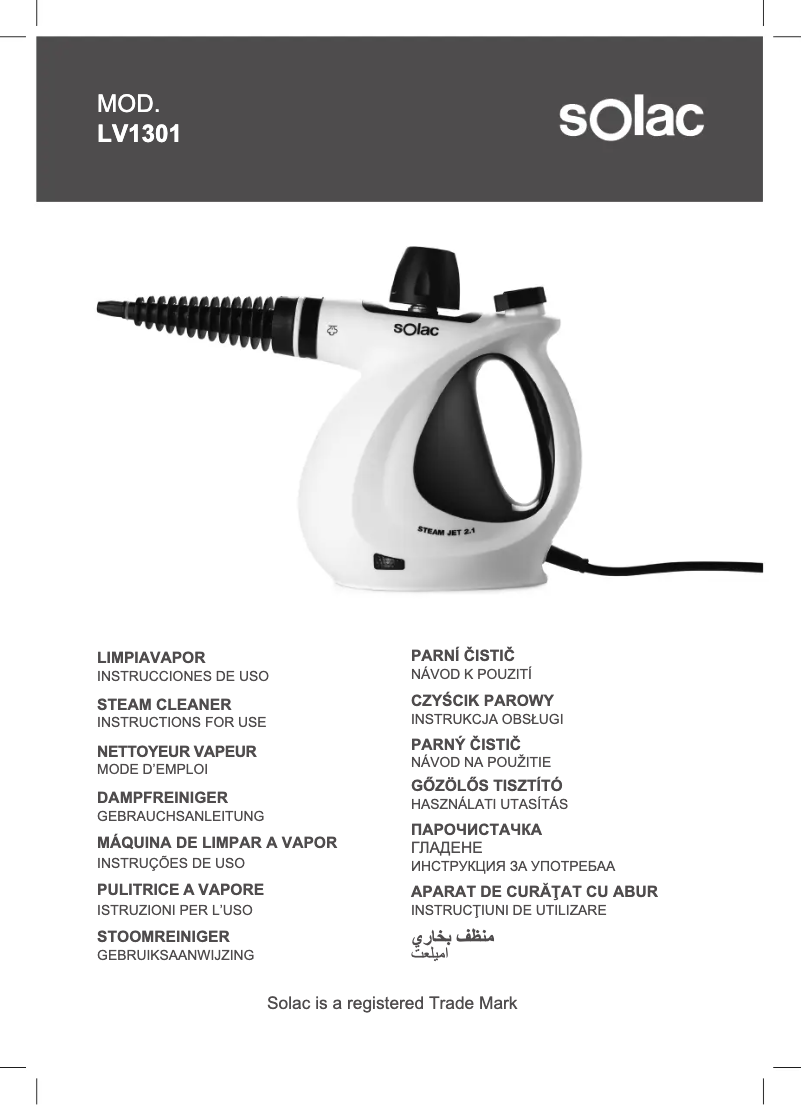 Página 1 del manual Manual de usuario Solac Steam jet 2.1 LV1301