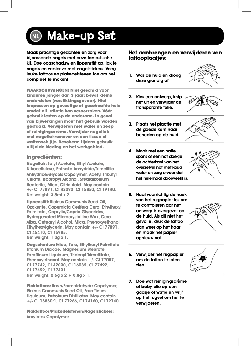 Página 1 del manual Manual de usuario Jumbo Make-Up kit